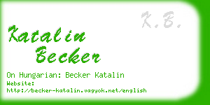 katalin becker business card
